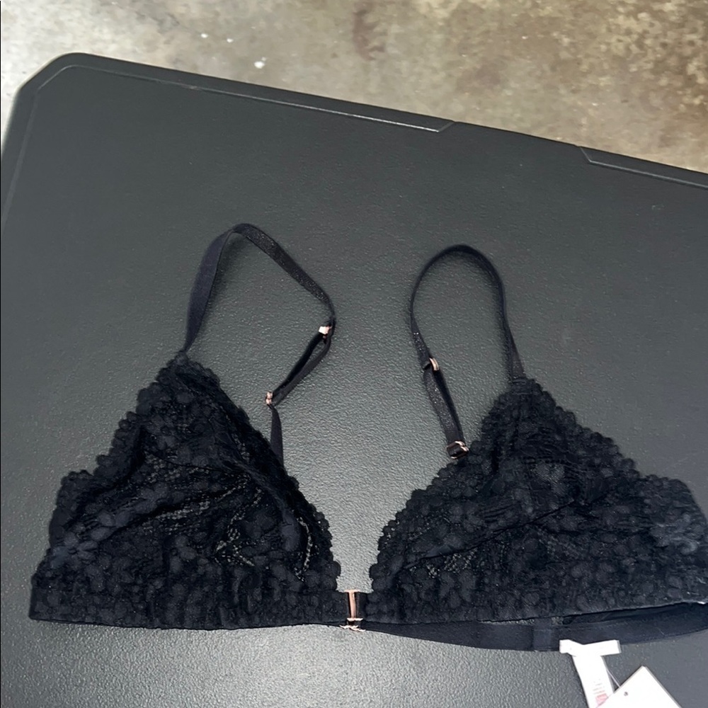 Savage X Fenty Black Lace Triangle Bralette